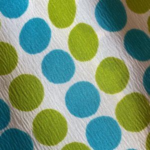 2+Yds X 45, Retro 70s, Klopman Mills Fabric, Polka Dots, Lime Green, Turquoise